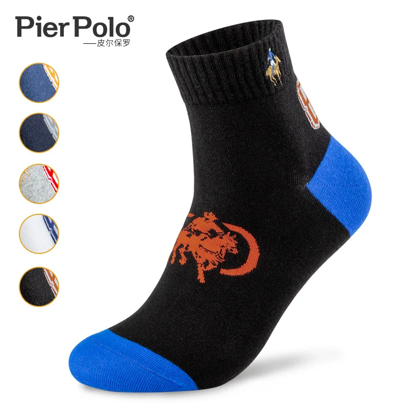 Pier Polo Fashion Men Socks 5/pairs High Quality Brand Cotton Socks