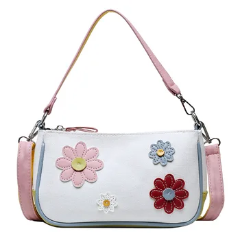 

PU Leather Armpit Bags For Women 2020 Elegant Shoulder Handbags Female Travel Fashion Contrast Color Small Square Bag D730