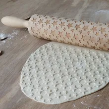 35 см длина креативная пятиконечная звезда Печенье Тесто палочки деревянная пентаграмма резьба рельефная Скалка кухонные принадлежности