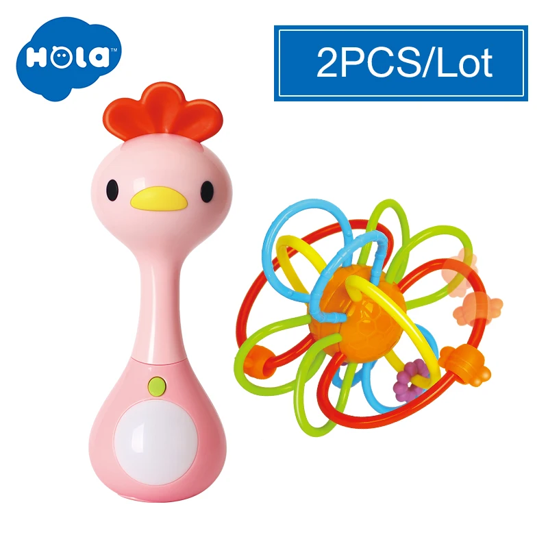 HOLA 3134 мини погремушка с музыкой/светильник в виде животных колокольчики плюшевые игрушки и детские игрушки для прорезывания зубов - Цвет: Флуоресцентный желтый