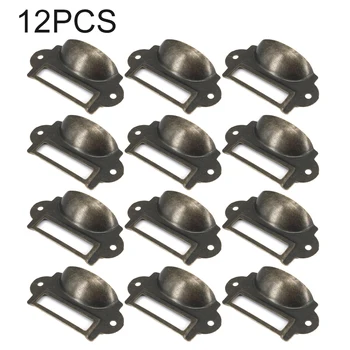 

12pcs Detachable Handles Library Office Pharmacies Cabinet Drawer Name Card Frame Files Handling Label Holder Hardware Tools