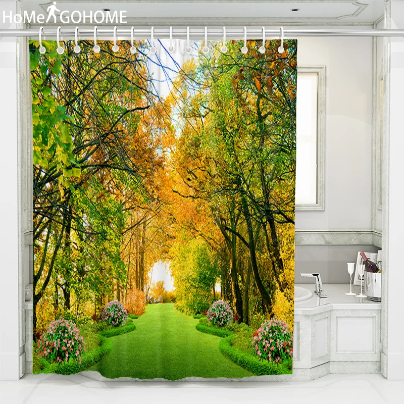 

Forest Park Landscape 3D Shower Curtain Bathroom Curtain Boho Waterproof Curtain for Bath Polyester Fabric Cortina Ducha 8 Size
