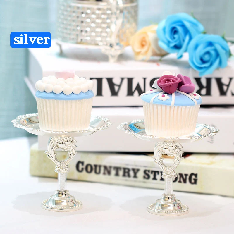 

New 2 Piece Gold white Cake Stand Set Round Metal Cupcake Dessert Display Pedestal Wedding Party Display Cupcake stand