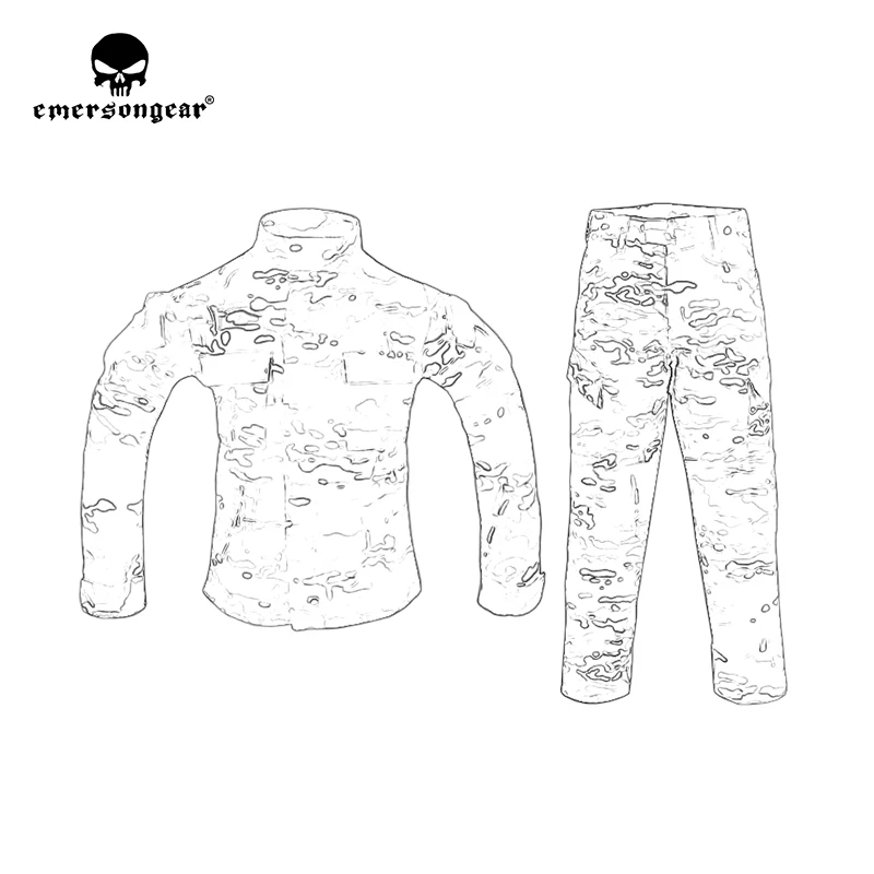 Детский Тактический комплект одежды emersongear Осенний Камуфляжный костюм для охоты