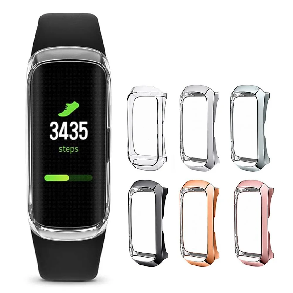 

TPU Plating Shell For Samsung Galaxy Fit SM-R370 360° Full Protective Shell Smart Watch Case Cover Fingerprint-proof Frame