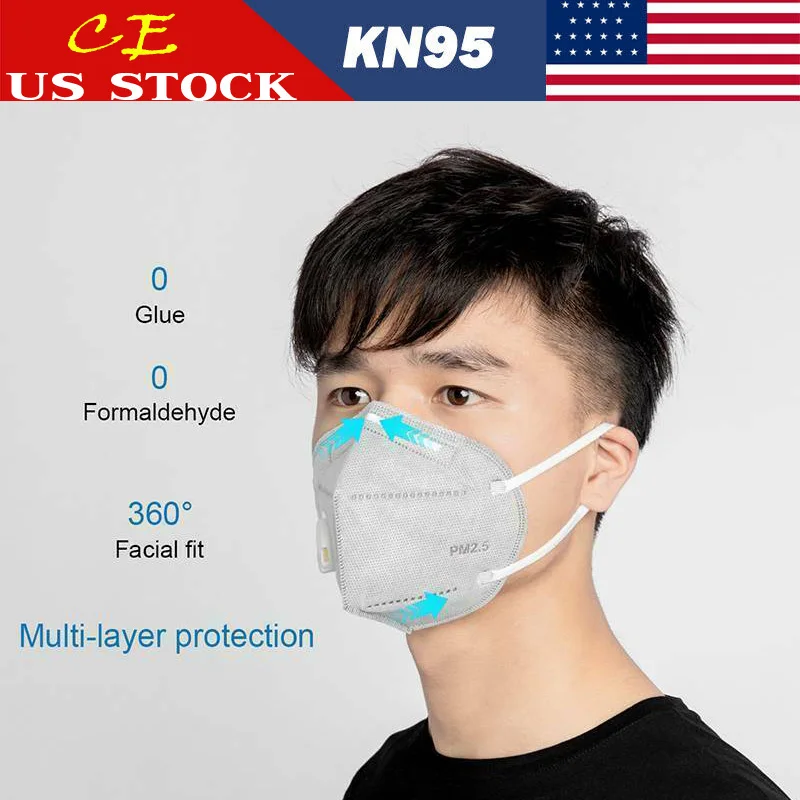 

50Pcs Prevent Flu KN95 Face Mask N95 Respirator Mask Dust Formalde Hyde Bad Smell Bacteria Proof Face Mouth Mask Dropshipping