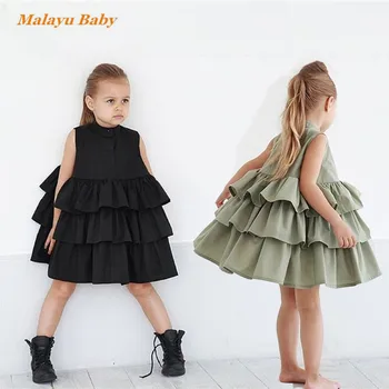 

Malayu Baby Brand Baby Girl Dress Summer New Toddler Kid Baby Girls Party Pageant Ruffles Princess cake Tutu Dress kids Clothing