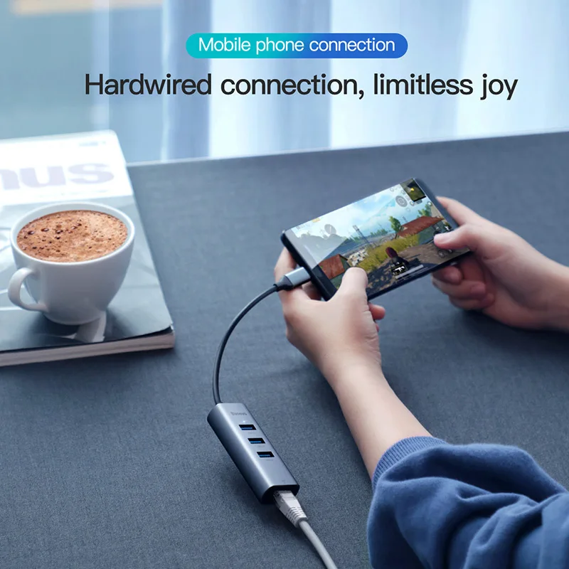 Baseus USB C Ethernet usb type C к RJ45 концентратор адаптер для MacBook Pro Xiaomi Mi Box 3/S samsung S10 S9 сетевая карта USB Lan