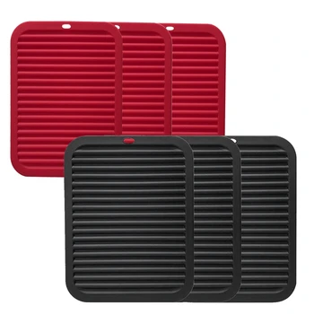 

Silicone Non Slip Heat Resistant Pads,Dish and Pot Counter Mat Table Drying Mat,Placemats,Coasters