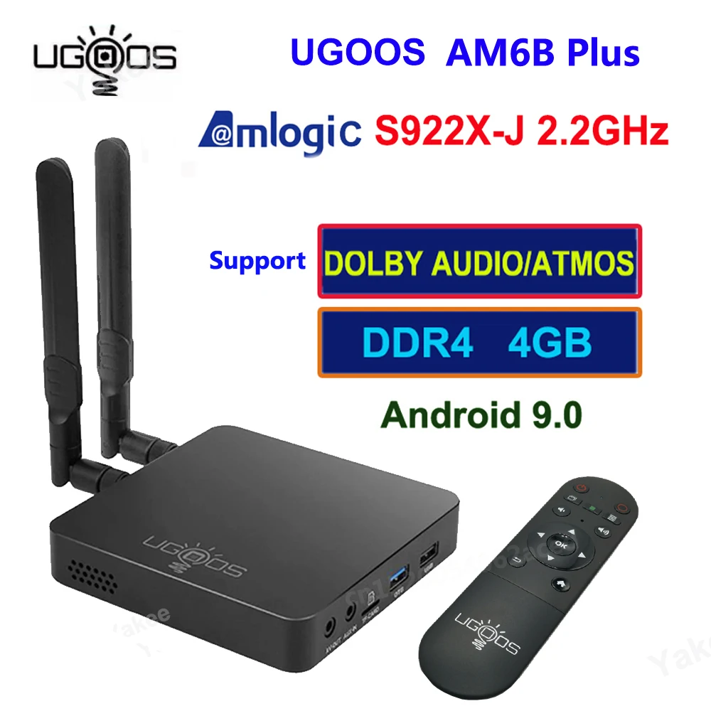 ТВ-приставка UGOOS PRO AM6B Plus Pro с процессором Amlogic S922X-J 4 Гб DDR4 32 ПЗУ Android 9 0