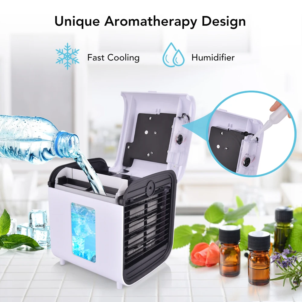 Мини кондиционер 7 LED цветов воздушный охладитель увлажнитель портативный