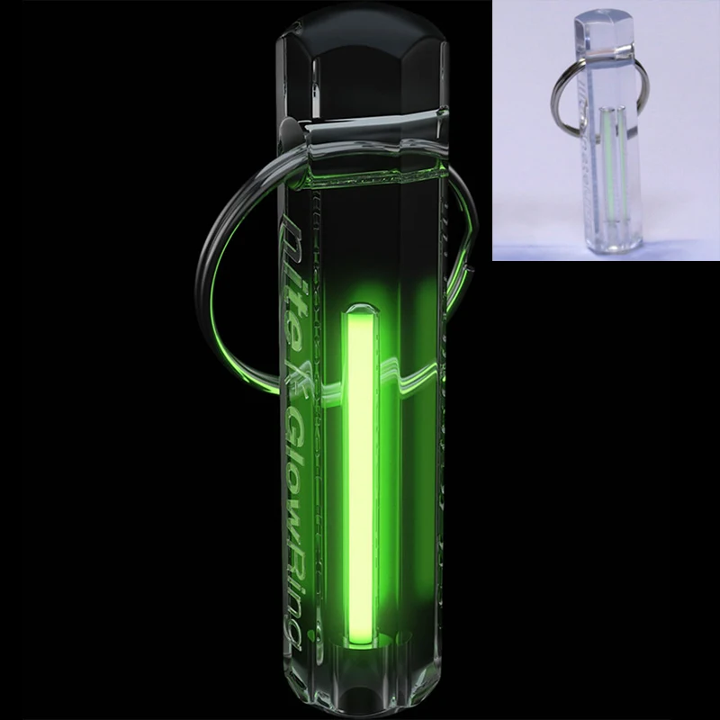 green transparent Автоматический светильник с тритиевым газом, брелок для ключей, светящийся спасательный аварийный светильник s для безопасности и выживания на открытом воздухе - Цвет: green transparent