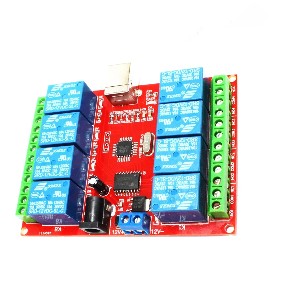 8-канальный видеорегистратор 12V USB компьютера управления Переключатель диск триггерный релейный модуль PC интеллигентая(ый) контроллер плата управления