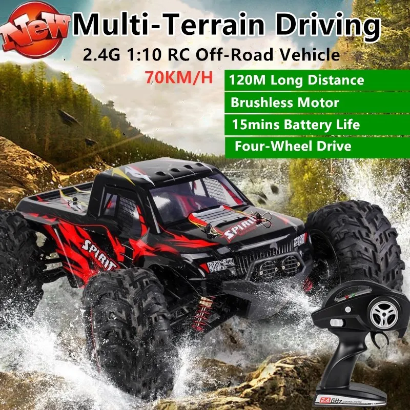 High Speed Brushless Rc Offroad Vehicle 2.4g 70km/h 110 Ratio 4wd