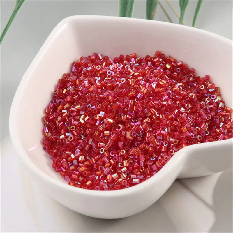 1000 개/가방 1.5mm 유리 튜브 실버 DIY 씨앗 구슬 투명 유리 나팔 Seedbeads 공예 보석 봉제 의류 액세서리