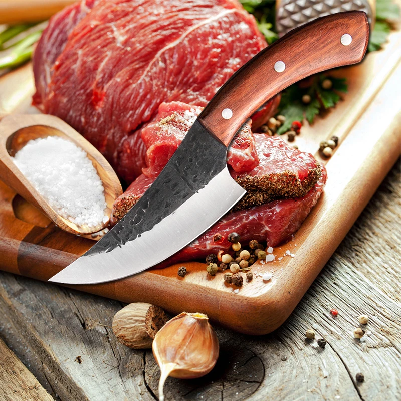 Нож для мясника кованый нож обвалки Высокоуглеродистая Сталь Убойный с защитной