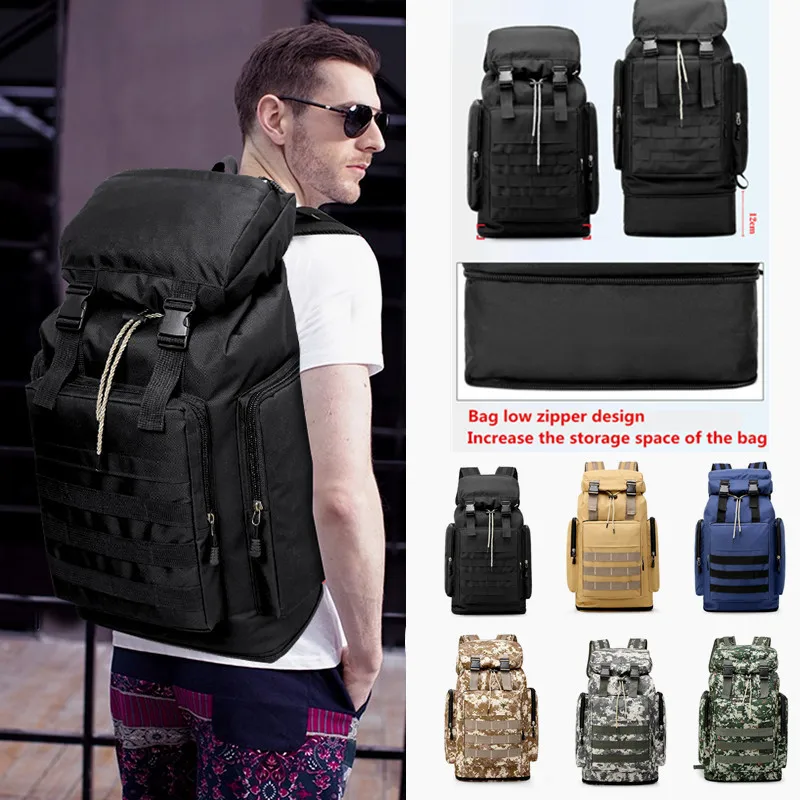 

70L Stylish Travel Large Capacity Backpack Male Luggage Shoulder Bag Computer Backpacking Men Functional Versatile Bags