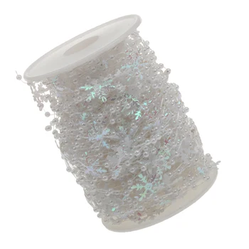 

Snowflake Plastic Bead String Garland Bridal Wedding Party Decoration 30m