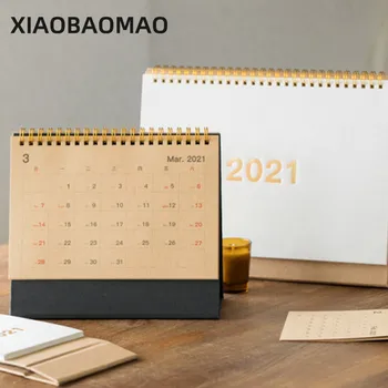 

2020 NEW Kawaii Cute 3 Size Solid Color Kfaft Calendar Coil Schedule Creative Desk Table Dates Reminder Timetable Planner