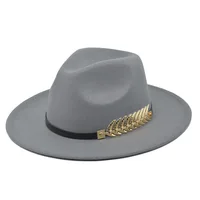 2020 High Quality Vintage Classic Felt Jazz Fedora Hat Big Brimmed Hat Cloche Cowboy Panama for Women Men Bowler Hat Fedoras 5