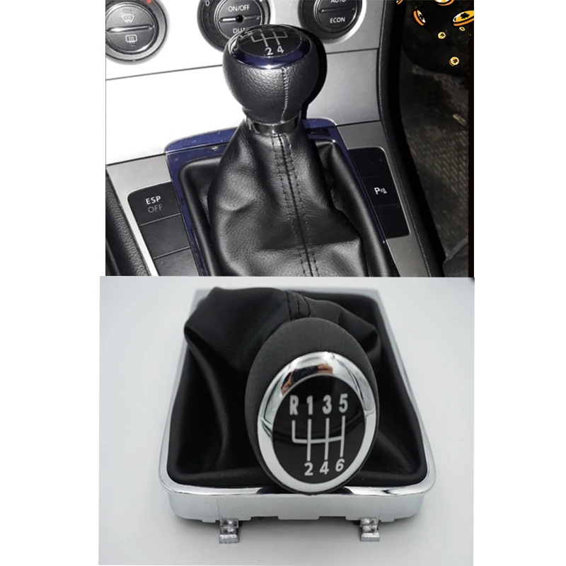 fast shipping For VW Passat B6 2006 2007 2008 2009 2010 2011 New 5 Speed Car Gear Shift Knob With Leather Boot 3C0711113 | Автомобили и