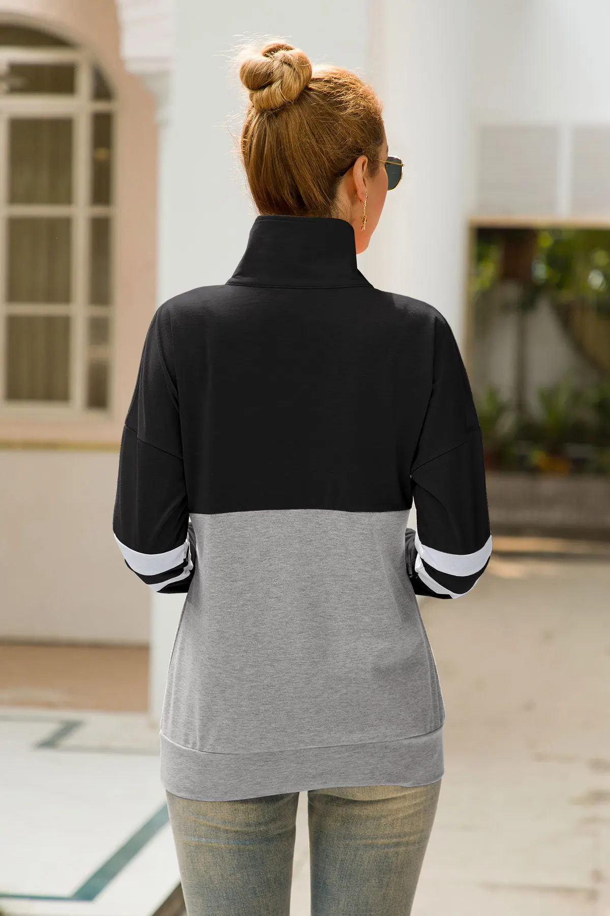 Лоскутная цветная Толстовка женские толстовки осень Sudadera Mujer пуловер толстовка с отложным воротником Sudadera Mujer Con Capucha