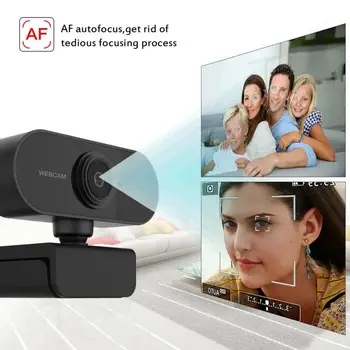 

Mini USB2.0 Web Camera 1080P HD Auto Focus Computer Webcam Built-In Sound-absorbing Microphone Dynamic Resolution Web Cam