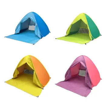 

Beach Tent With Curtain165x150x110cm Sunshade Prevent Waterproof Tent Uv Automatic Outdoor Open Windproof Quick FoldingPort A7Z5