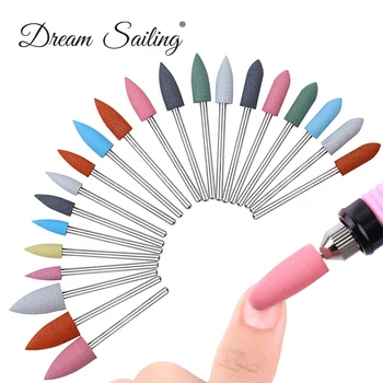 

6pcs Silicon Nail Drill Bit Cuticle Cleaner Milling Cutter Manicure Polisher Machine Nail File Nail Art Tools Nail Accessories