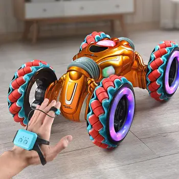 

RCtown Cordless car child car 2.4G Remote Control Stunt Car Gesture Sensor Twisted Light Music Dancing RC Car for Kids Toys #X08