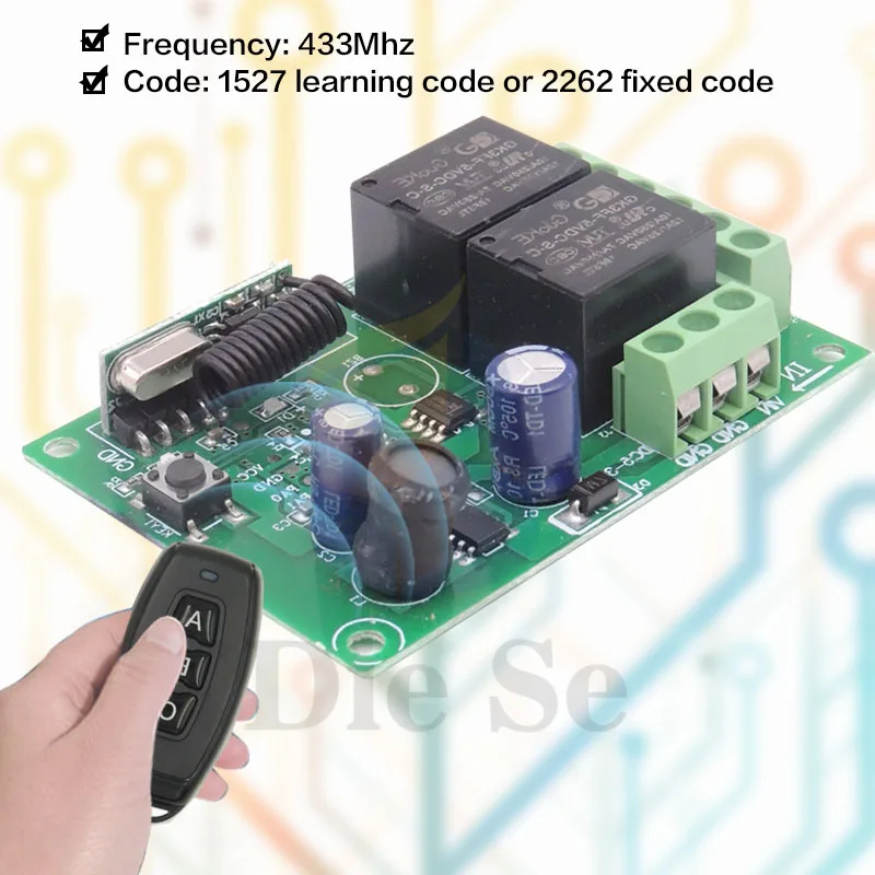 Interrupteur de télécommande sans fil E65A 315/433mhz, émetteur + récepteur  DC 12v 6ch - AliExpress