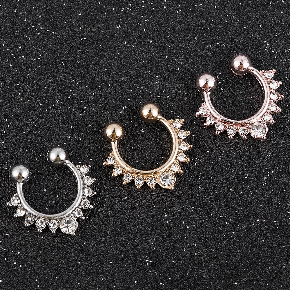 Nose Rings Piercing Jewelry Body Piercing Jewelry Body Jewelry Alloy Nose Hoop Nose Rings Body Piercing Jewelry Fake Septum Clicker Non Piercing Hanger Clip On Jewelry