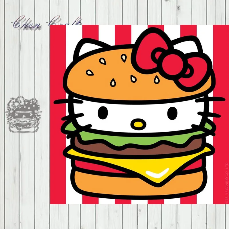 

Metal Cutting Dies Stencil Template Burger Cat For DIY Scrapbooking Embossing Paper Cards Album Making Craft Dies Cut