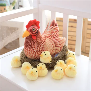 

cute plush toy emulational chicken chick hen cock soft stuffed doll decoration creative birthday Christmas gift