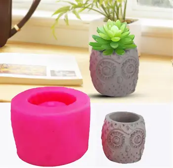 

Silicone Mold Owl Gypsum Candle Concrete Handicraft Mold Cake Chocolate Decoration Candlestick Succulent Flower Pot Mould
