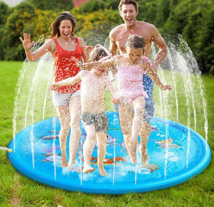 

170/150/100cm Kids Inflatable Water spray pad Round Water Splash Play Pool Playing Sprinkler Mat Yard Outdoor Fun Swimming Pools