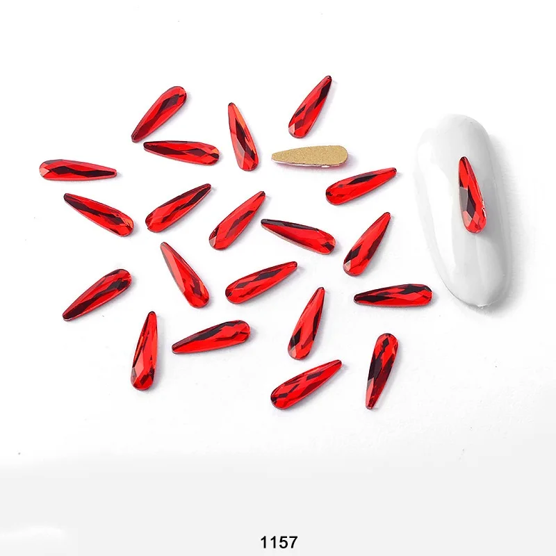 FlorVida 10 шт. капли воды стеклянные стразы 1 см плоское дно блестящие стразы для дизайна ногтей для ногтей 3d-украшения для ногтей - Цвет: 1157