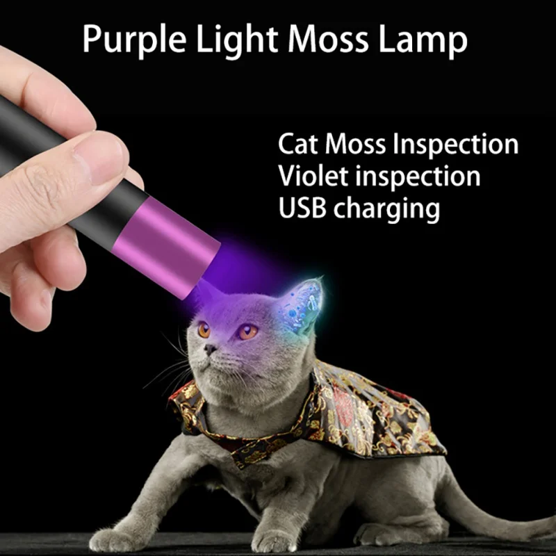 

Pet Cat Ringworm Cat Urine Fungus LED UV Test Lamp Flashlight Ultraviolet Fluorescent Agent Test Lamp