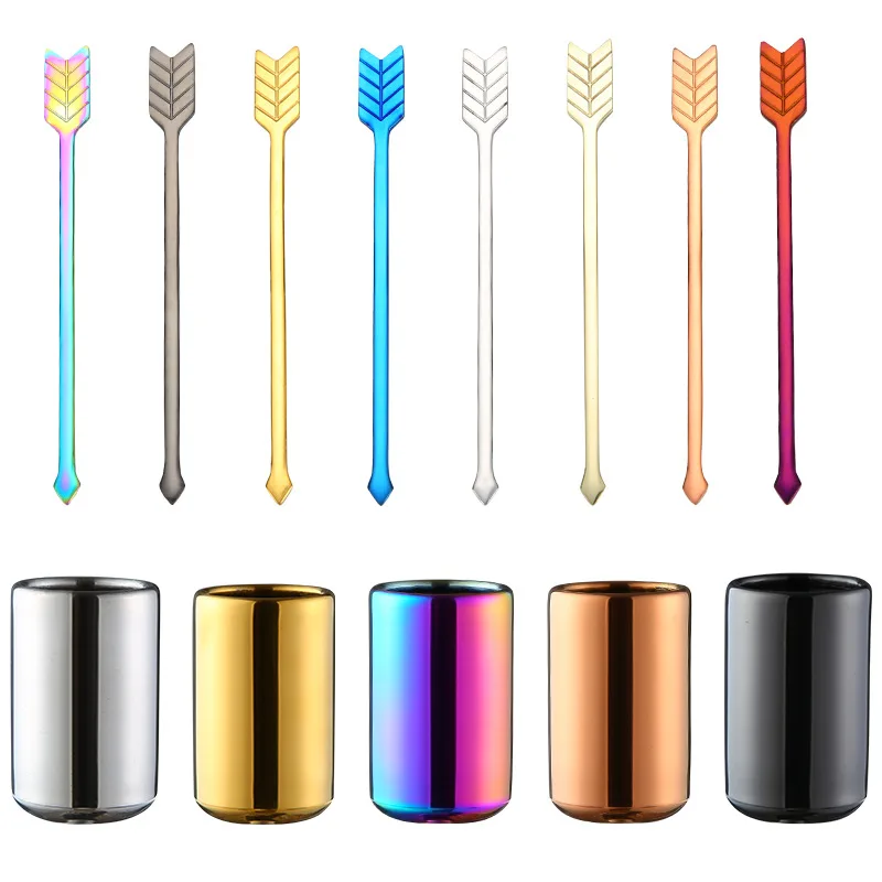 

Fruit Fork Set Creative Bow and Arrow Fruit Sign Coffee Honey Stirring Cutlery 304 Stainless Steel Tableware