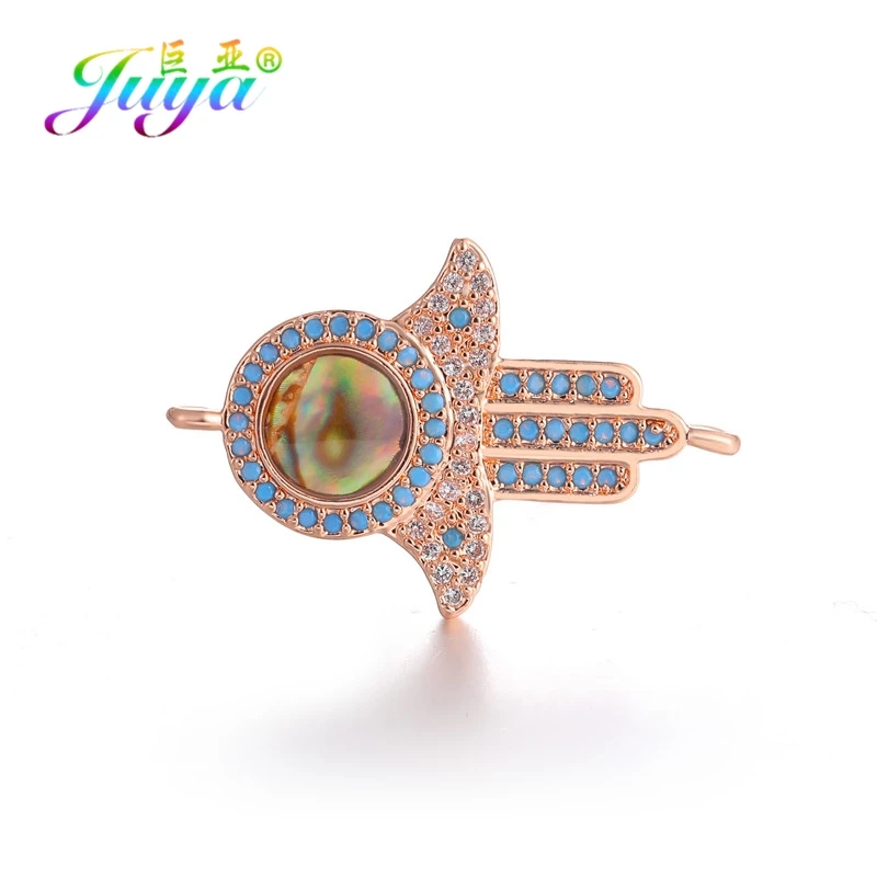 Juya DIY модные ювелирные компоненты 10 видов стилей греческий глаз/сглаза/Турецкий глаз амулеты Разъем Аксессуары для изготовления браслетов - Цвет: Rose Gold