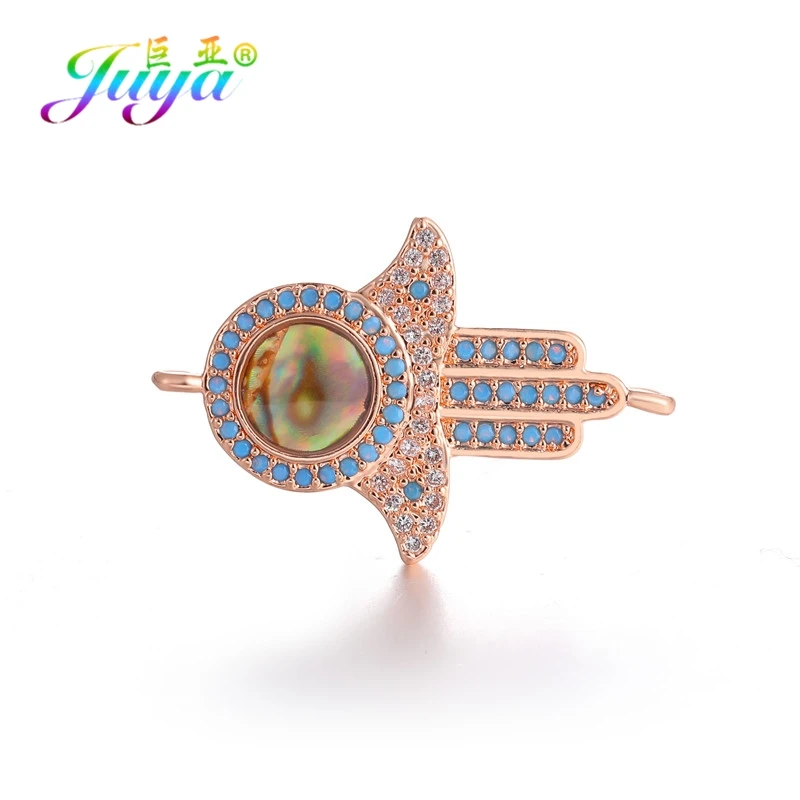 Rose Gold Juya DIY модные ювелирные компоненты 10 видов стилей греческий глаз/сглаза/Турецкий глаз амулеты Разъем Аксессуары для изготовления браслетов - Цвет: Rose Gold