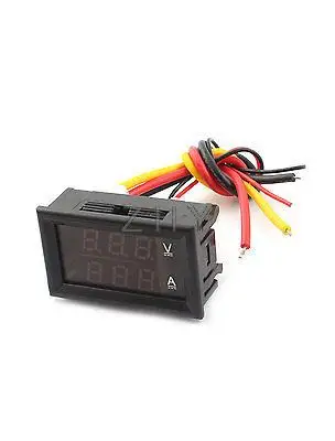 DC 0-100V 0-999mA красные, синие 7-ми сегментный 3-Bit светодиодный двойной дисплей амперметра вольтметр