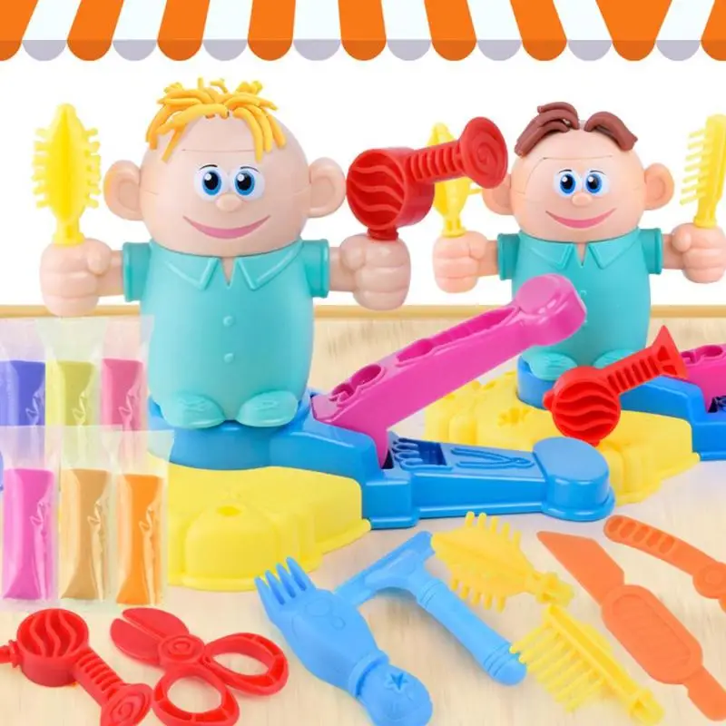 DIY Colored Clay Hot Selling Originality Delicate Durable Children Haircut Plasticine Tool Set Kindergarten Teaching Toys