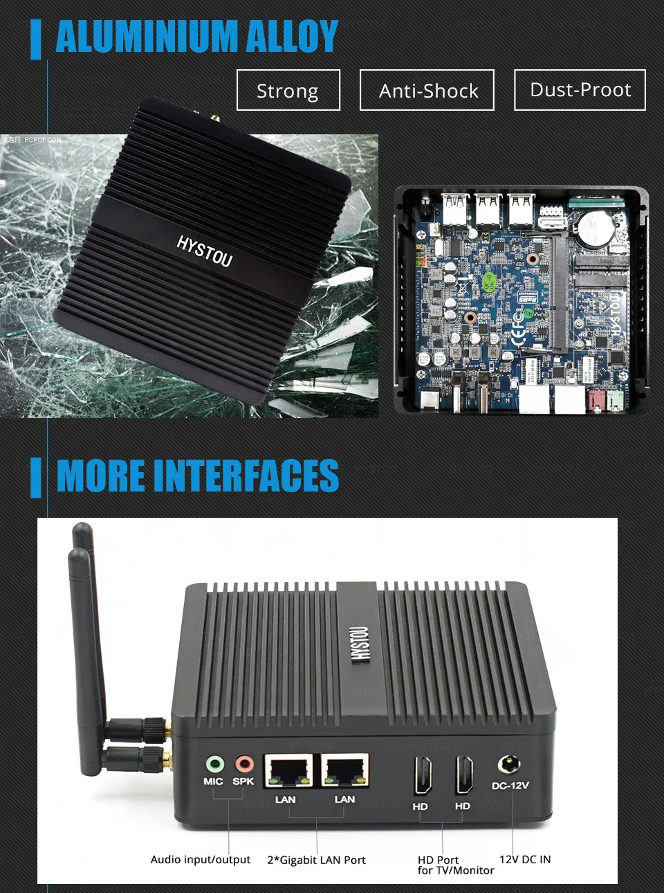 HYSTOU четырехъядерный N3160 безвентиляторный мини-ПК Windows 10 Dual NIC wifi Linux Pfsense маршрутизатор брандмауэр сервер AES-NI поддержка i7 5550U