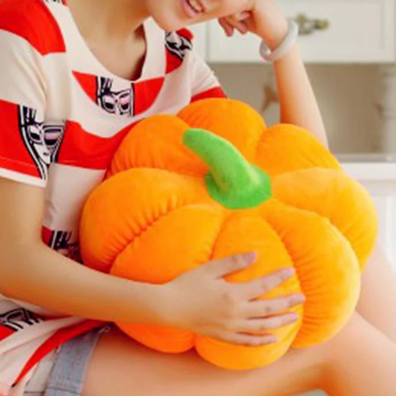 Cartoon Pumpkin Shaped Pillow Plush Stuffed Doll Halloween Decorations Pumpkin Doll Plush Cushion Bed Pillow Kids Gifts