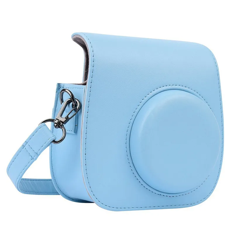 Защитный чехол для камеры-сумка для Fujifilm Instax Mini 8 MINI 8+ Mini 9, чехол для камеры, сумка из искусственной кожи с плечевым ремнем - Цвет: blue