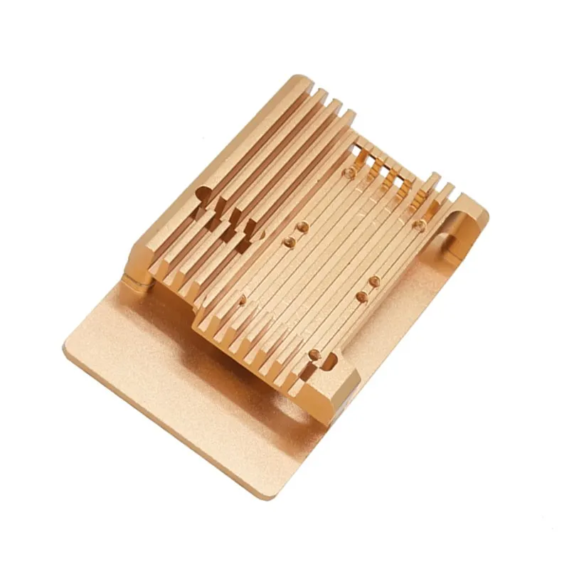 CNC корпус из алюминиевого сплава для Raspberry Pi 4 Модель B/B + с двойным охлаждающим вентилятором радиатор