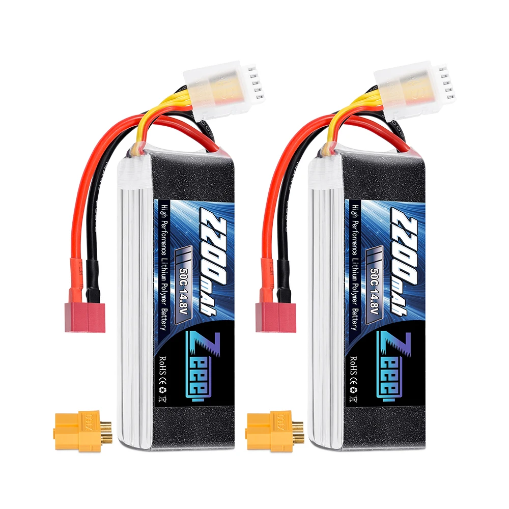 2 шт. Zeee 4S LiPo батарея 14,8 в 2200 мАч 50C с Deans Разъем XT60 для радиоуправляемого автомобиля вертолет Дрон лодка самолет