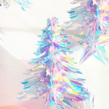

Besegad 13inch DIY Iridescent Simple Christmas Tree Hanging Pendant Ornament for Christmas Party Decor New Year Home Decoration