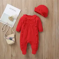 2019 Baby Spring Autumn Clothing Newborn Infant Girl Floral Romper Baby Jumpsuit Hat 2Pcs Outfits Long Sleeve Clothes 5